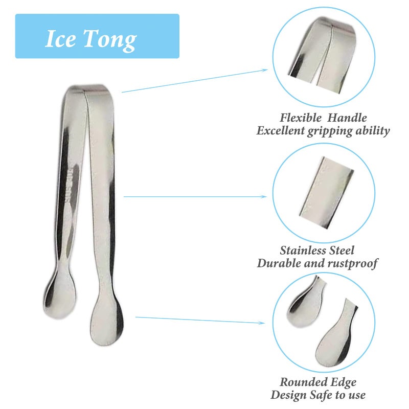 Sunenlyst 12PCS Ice Tongs Mini Sugar Tongs 4.25Inch Stainless Steel Small Serving Tong, Small Kitchen Tong for Appetizers,Tea Party, Coffee Bar, Desserts (Silver-12pcs) - Image 2