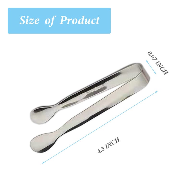Sunenlyst 12PCS Ice Tongs Mini Sugar Tongs 4.25Inch Stainless Steel Small Serving Tong, Small Kitchen Tong for Appetizers,Tea Party, Coffee Bar, Desserts (Silver-12pcs) - Image 3