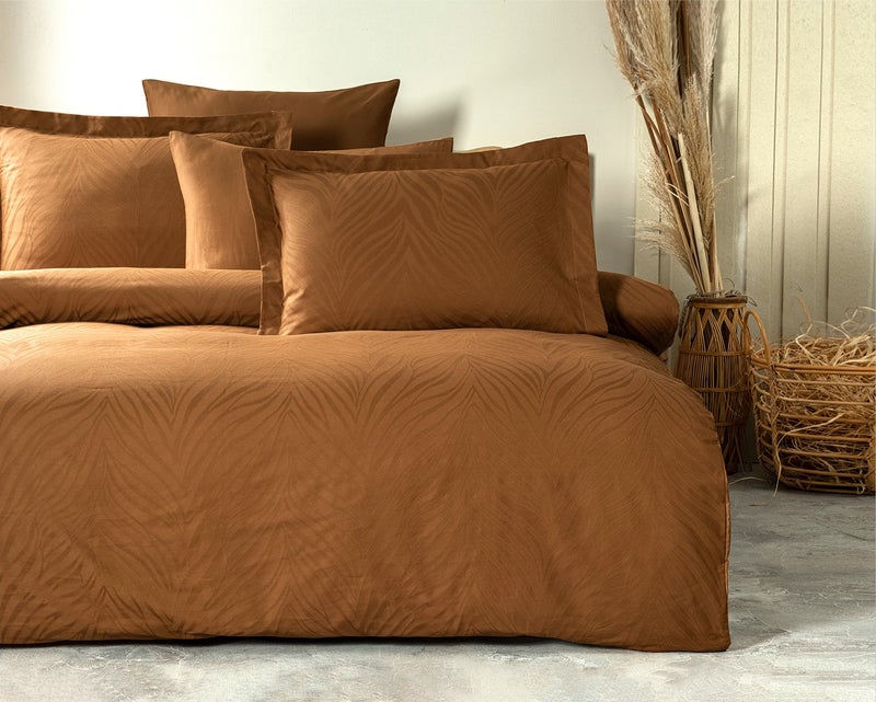 pierre cardin Jacquard Satin Duvet Cover Set Double Zebra Brown  - Image 1