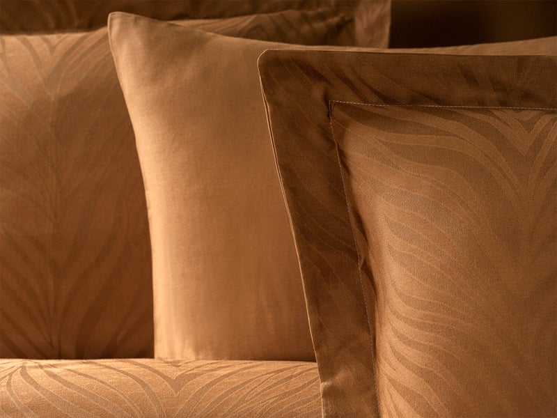 pierre cardin Jacquard Satin Duvet Cover Set Double Zebra Brown  - Image 2