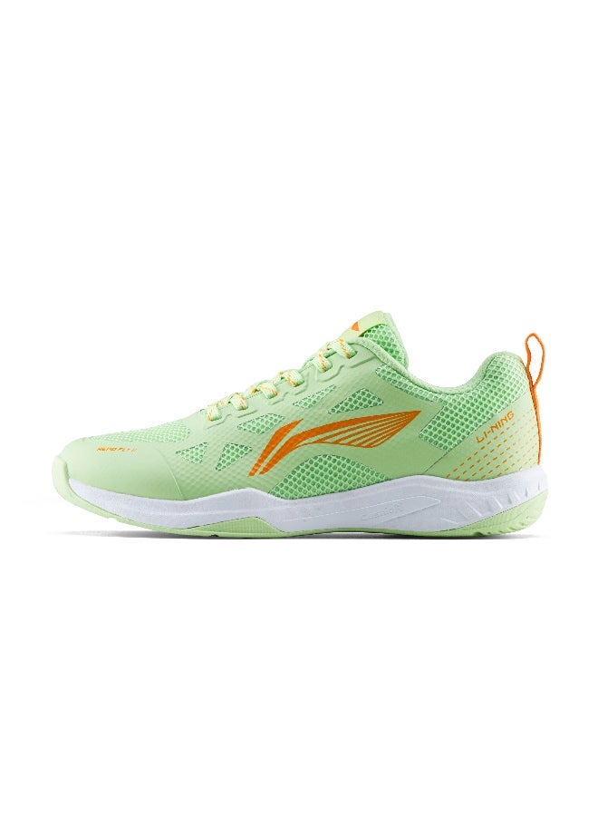 Li-Ning Lining Aero Fly II Badminton Shoes Unisex-adult Non Marking Lightweight & Durable (Apple Green/Orange/White EUR- 40) 6937461101516 - Image 1
