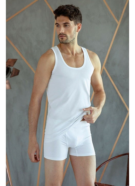 Passion Men 3 Piece Undershirt, 3 Piece Boxer Set Cotton