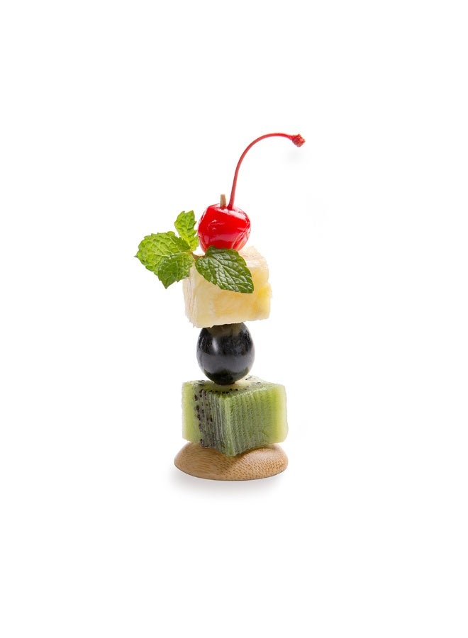 Restaurantware 1.5-inch Bamboo Pedestal Skewers: Perfect for Serving Appetizers and Cocktail Garnishes - Natural Color - 100-CT - Premium  - Image 2