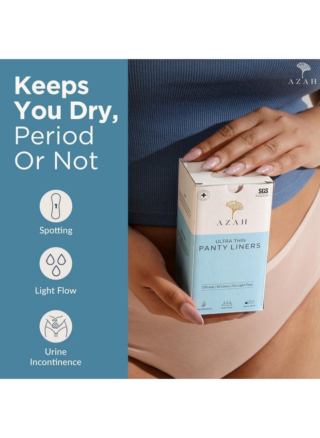 AZAH Panty Liners for Women Daily Use by AZAH (Pack of 40) Organic Cotton Pantyliners for Hygienic & Protects Underwear  - Image 2