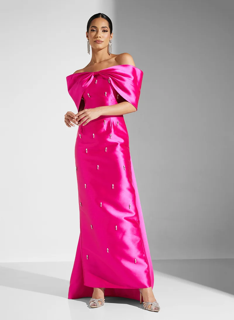 اكاديا فاشن Satin Evening Dress