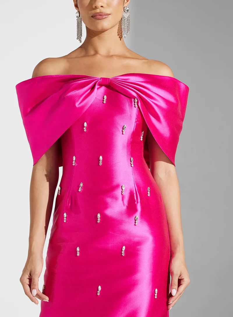 اكاديا فاشن Satin Evening Dress