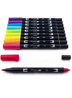 Tombow Tombow 56185 Dual Brush Pen Art Markers, Bright, 10-Pack. Blendable, Brush and Fine Tip Markers  - Image 3