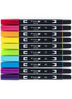 Tombow Tombow 56185 Dual Brush Pen Art Markers, Bright, 10-Pack. Blendable, Brush and Fine Tip Markers  - Image 2