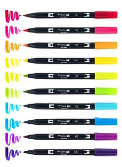 Tombow Tombow 56185 Dual Brush Pen Art Markers, Bright, 10-Pack. Blendable, Brush and Fine Tip Markers  - Image 5
