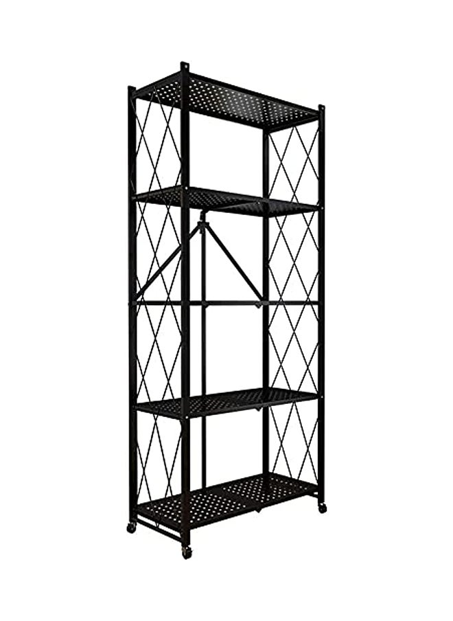 Generic - Multi-Shelf Collapsible Organizer Rack On 4'' Wheel Casters Foldable Storage Shelves(5 Shelfs) - Image 1