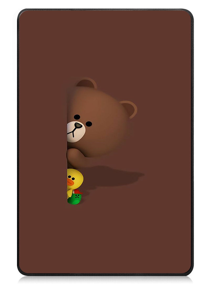 Theodor Protective Flip Case For Samsung Galaxy Tab S9 FE Plus With Trifold Stand Auto Wake Sleep Shockproof Cover Bear Hiding  - Image 1