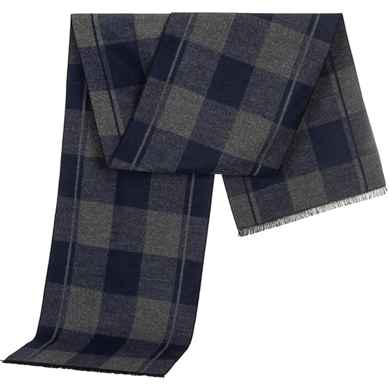 IZUS Mens Scarf Winter Plaid Scarf Cashmere Feel Warm-Shawl Long Tartan Scarves for Men Cold Weather - Image 1