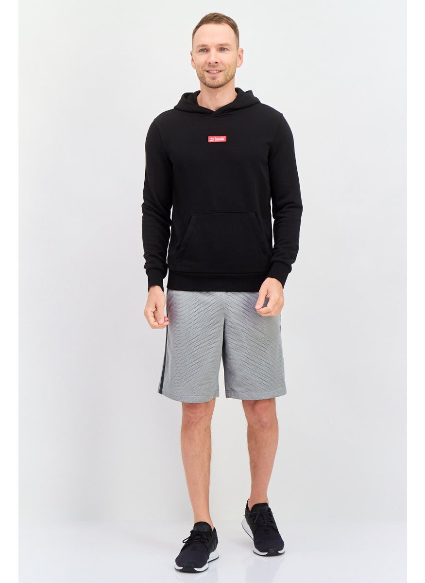 PUMA Men Sportswear Fit Hooded Plain Long Sleeves Training Sweatshirt, Black  - Image 4