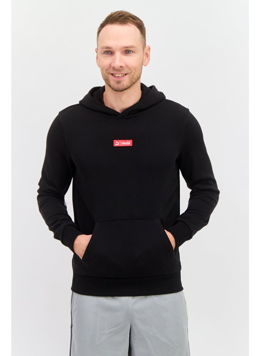 PUMA Men Sportswear Fit Hooded Plain Long Sleeves Training Sweatshirt, Black  - Image 1