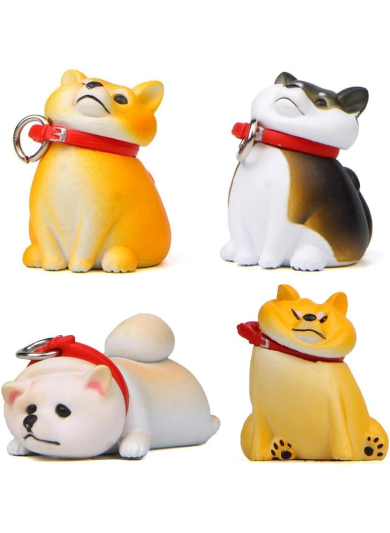 Zikra Mini Shiba Dog Figurine, 4 pieces Shiba Inu Ornaments Set, Dog Cake Toppers, Dog Toys for Kids, Shiba Inu Statue Toy, For Birthday, Gift, Educational Children, Learning Toys - Image 1