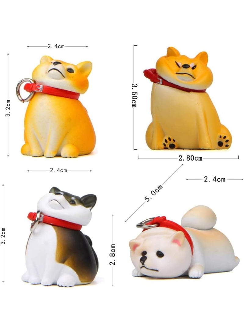 Zikra Mini Shiba Dog Figurine, 4 pieces Shiba Inu Ornaments Set, Dog Cake Toppers, Dog Toys for Kids, Shiba Inu Statue Toy, For Birthday, Gift, Educational Children, Learning Toys - Image 2