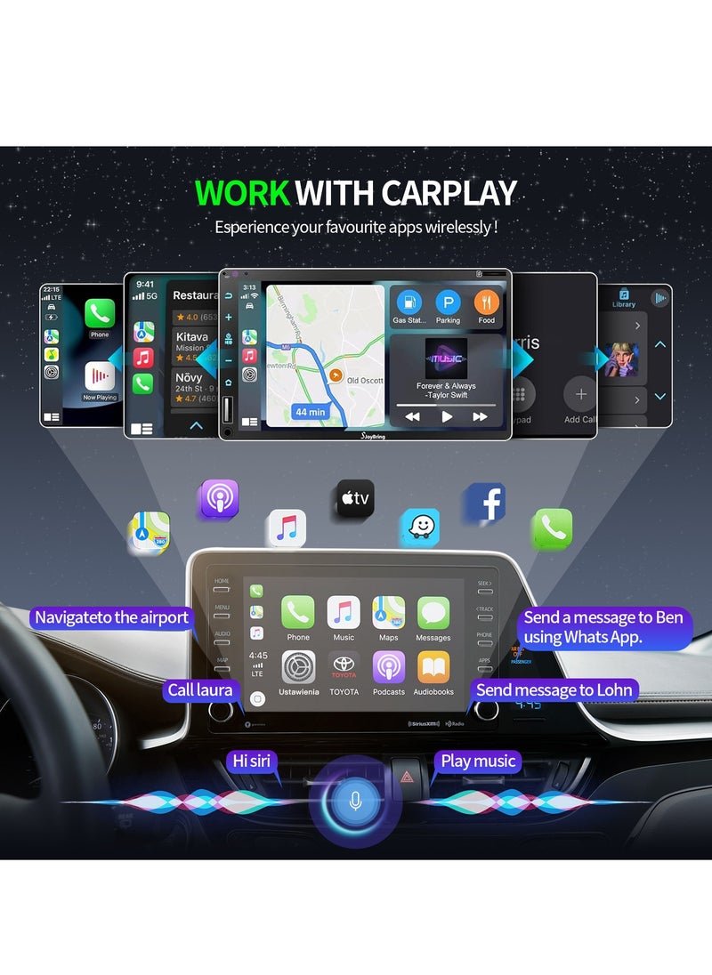 OREKO Wireless Carplay Adapter, Convert Wired to Wireless Car Play & Android Auto 2-in-1 Adapter for Apple iPhone & Android Phone, Plug & Play, Auto Connect, No Delay, with USB C, for iOS 10+ Android 11+  - Image 3