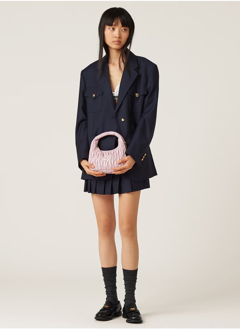 Miu Miu MIU Wander Matelassé Nappa Leather Hobo Bag, Women's Tote Bag, Womens Cross-Body Bag, Women's Hand Bag, Women's Shoulder Bag, Women's Travel Bag, Alabaster Pink  - Image 2