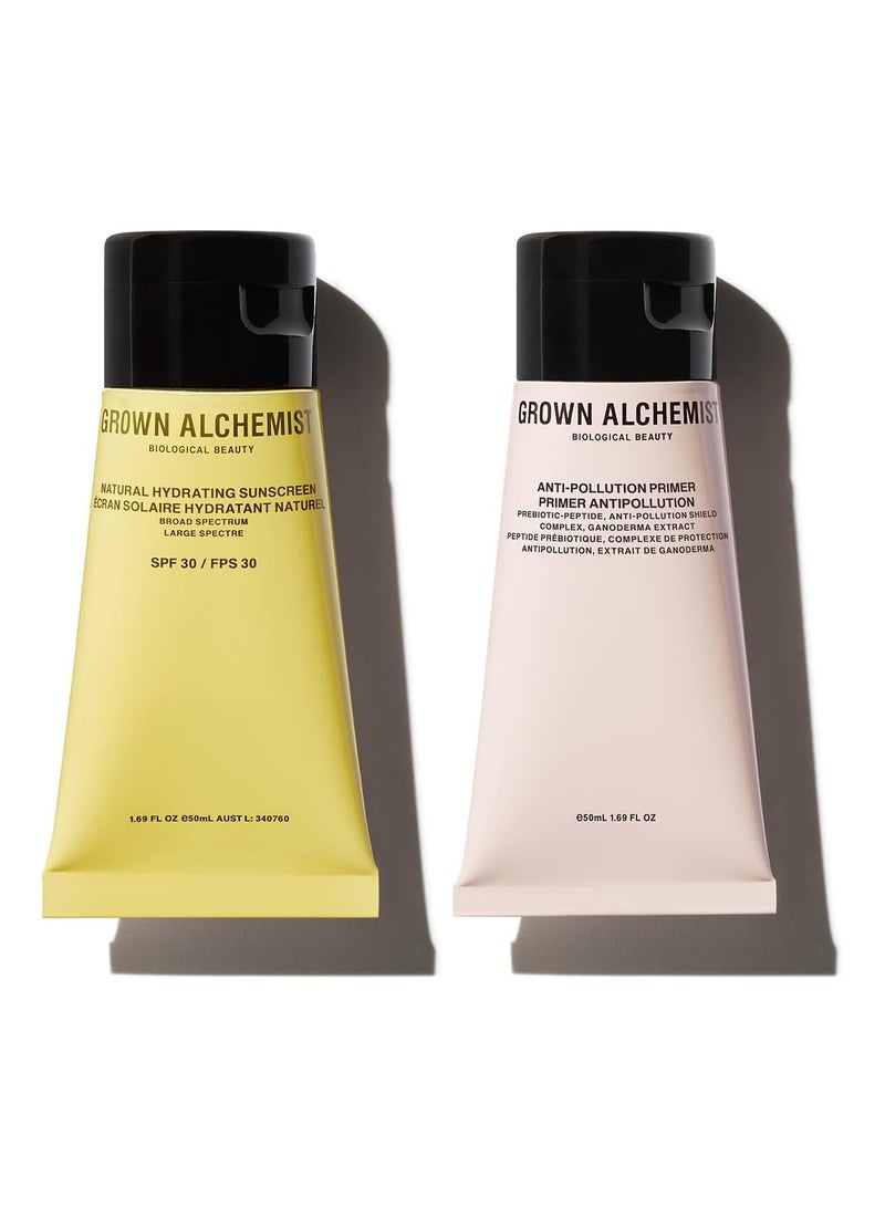 Grown Alchemist Save Face Kit Anti Pollution Primer and Ultra Sheer Natural Hydrating Sunscreen SPF 30 Lightweight Cream Boosts Hydration Silicone Free With Natural Zinc Oxide For All Skin Types - Image 1