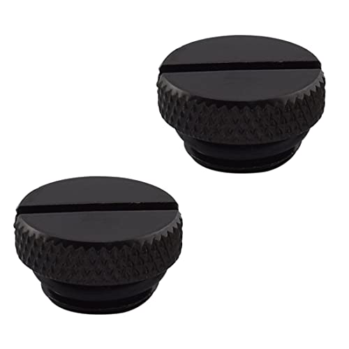 MARRTEUM G1/4" Plug Fittings, Water Stop Plug Fittings for Computer Water Cooling System, Black [2 Pack] - Image 1