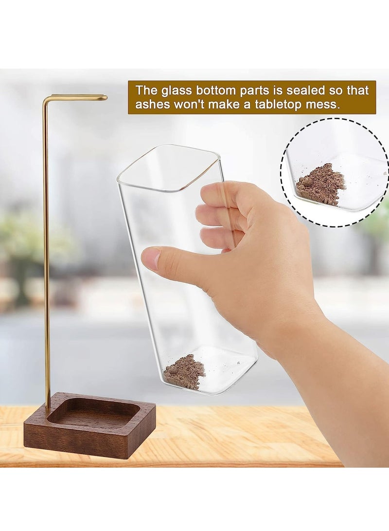 أوزيغالور محمل شمعة للعصا مع حاوية مرنة لجمع الرماد، محمل شمعة العصا لليوغا والمنتجع والديكور المنزلي - Image 2