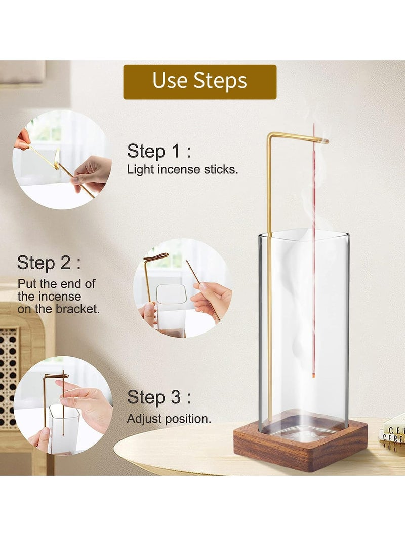 أوزيغالور محمل شمعة للعصا مع حاوية مرنة لجمع الرماد، محمل شمعة العصا لليوغا والمنتجع والديكور المنزلي - Image 3