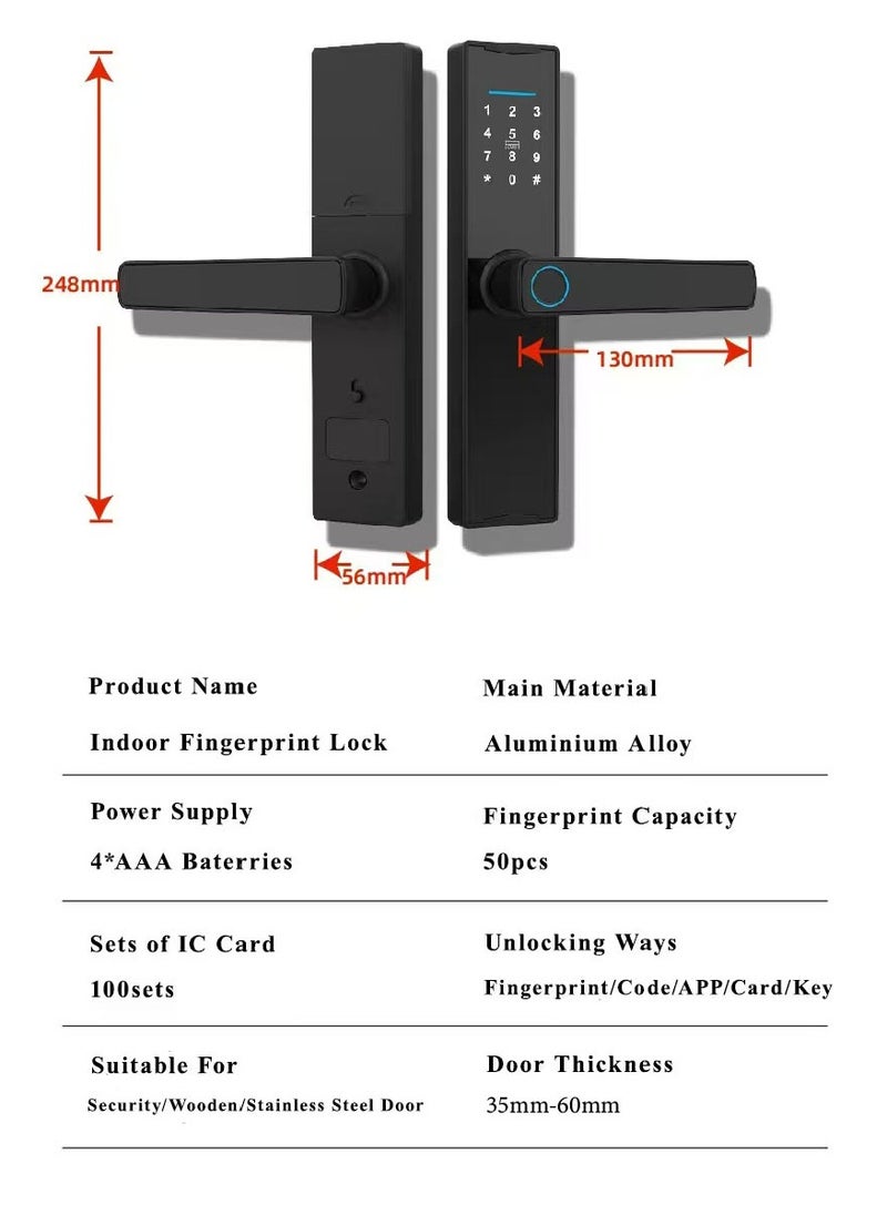 Generic Smart door lock keyless deadbolt multiple input methods - tuyaAPP smart home device  - Image 4