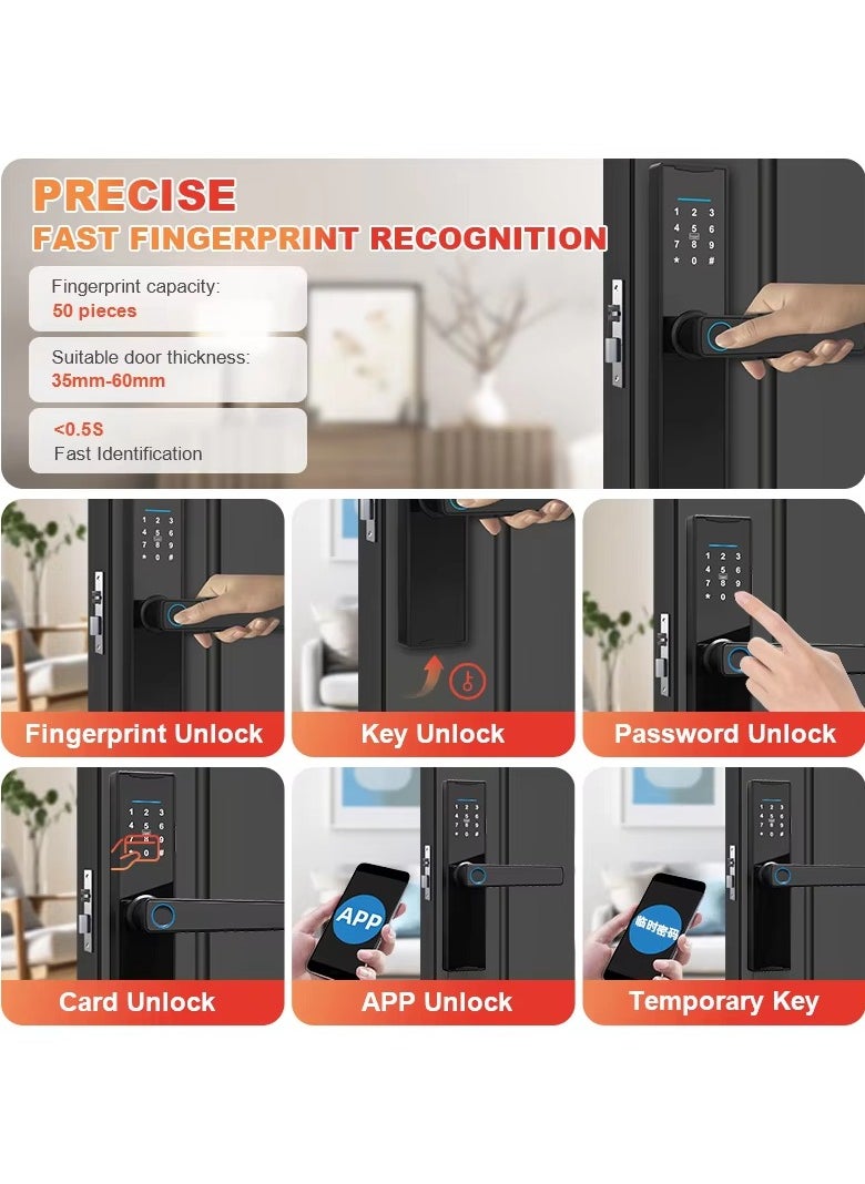 Generic Smart door lock keyless deadbolt multiple input methods - tuyaAPP smart home device  - Image 5