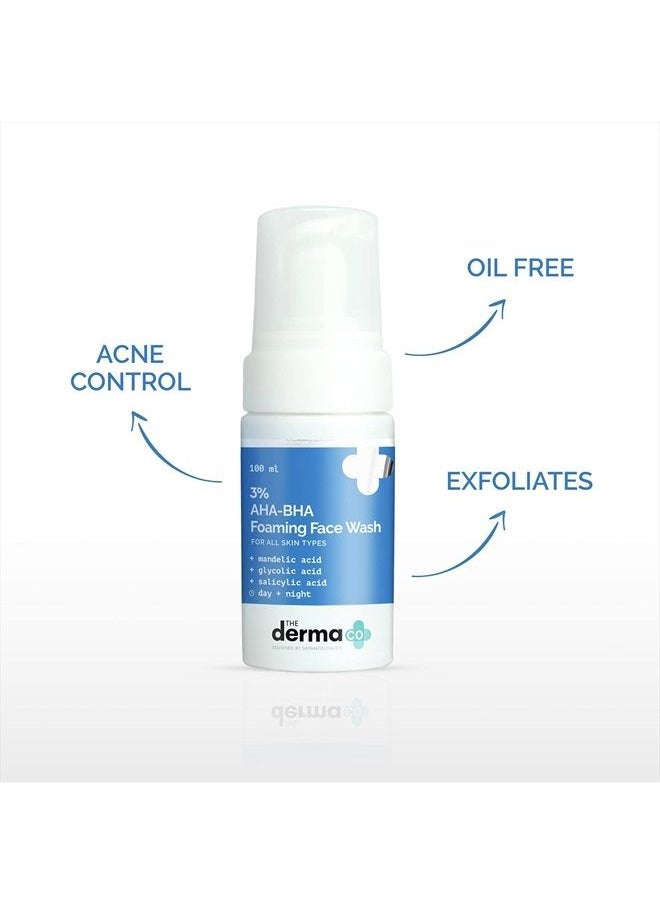 THE derma Co 3% AHA-BHA Anti Acne Face Wash, Foaming Cleanser 100 ml  - Image 4