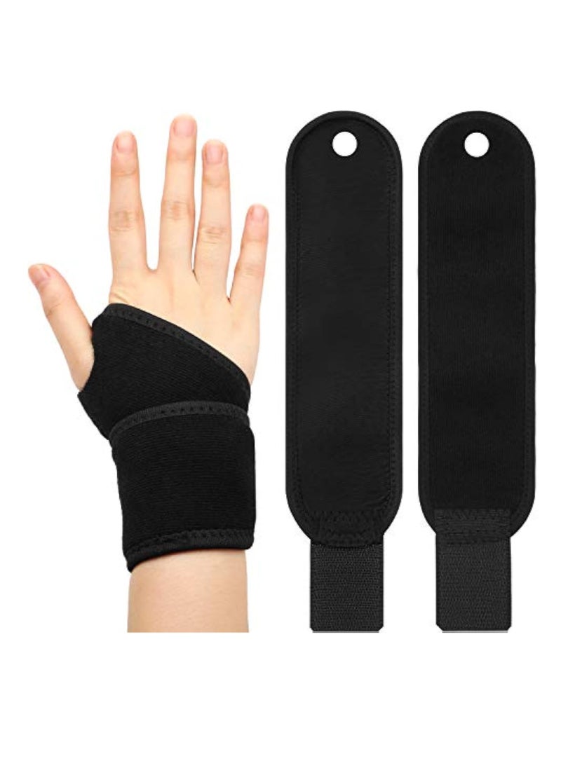 KASTWAVE 2 Pcs Adjustable Wrist Braces, Wrist Support, Braces Breathable Wrist Support Strap for Sports Protecting, Relieves Wrist Pain, Sprains, Tendonitis and Joint Pain, Left or Right Hand (Black)  - Image 1