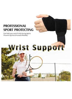 KASTWAVE 2 Pcs Adjustable Wrist Braces, Wrist Support, Braces Breathable Wrist Support Strap for Sports Protecting, Relieves Wrist Pain, Sprains, Tendonitis and Joint Pain, Left or Right Hand (Black)  - Image 5