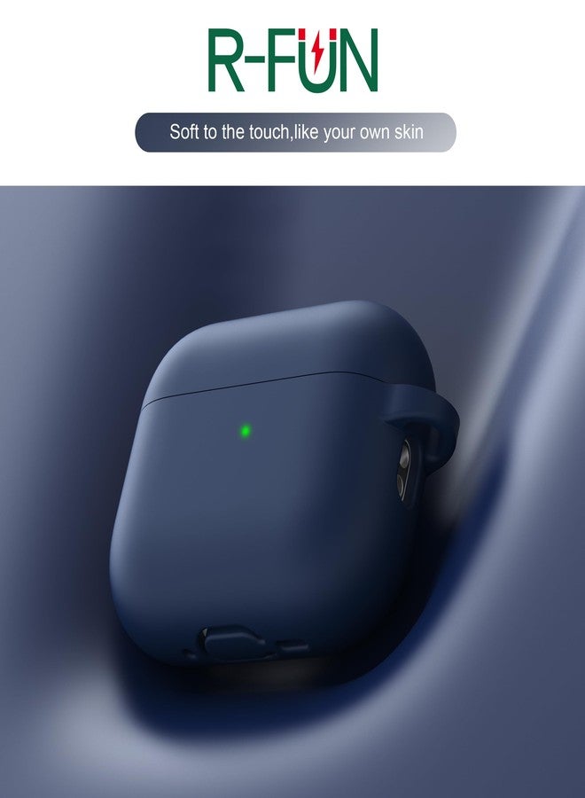 R-fun for AirPods Pro 3 Case (2025), Soft Silicone Protective Case Cover Compatible with Apple AirPods Pro 3rd Generation (USB-C Cable) for Women Men with Cleaning Kit and Keychain, Midnight Blue - Image 3