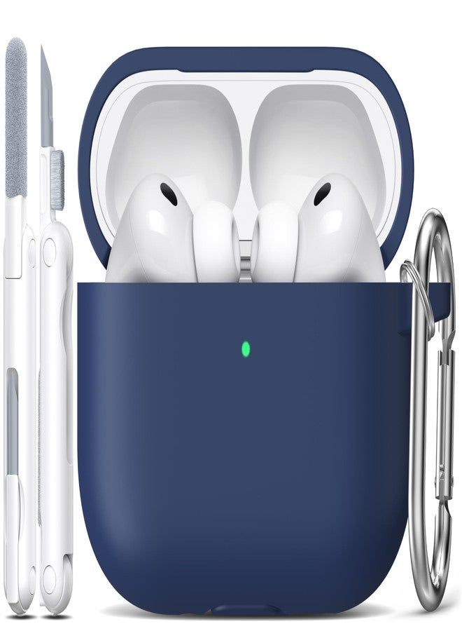 R-fun for AirPods Pro 3 Case (2025), Soft Silicone Protective Case Cover Compatible with Apple AirPods Pro 3rd Generation (USB-C Cable) for Women Men with Cleaning Kit and Keychain, Midnight Blue - Image 1