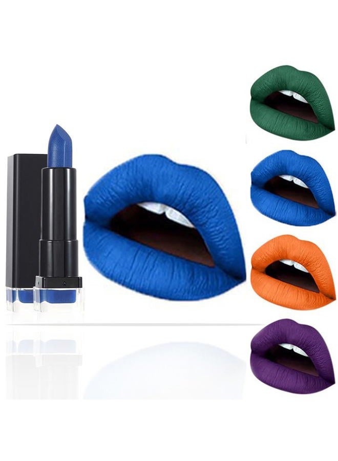 Sun Potion Matte Lipstick Hight Pigment Lipsticks Long Lasting Lip Stick Waterproof Lips Gloss Cream Lipgloss Makeup for Women and Girls Pack of 1 (A- Blue 16)  - Image 1