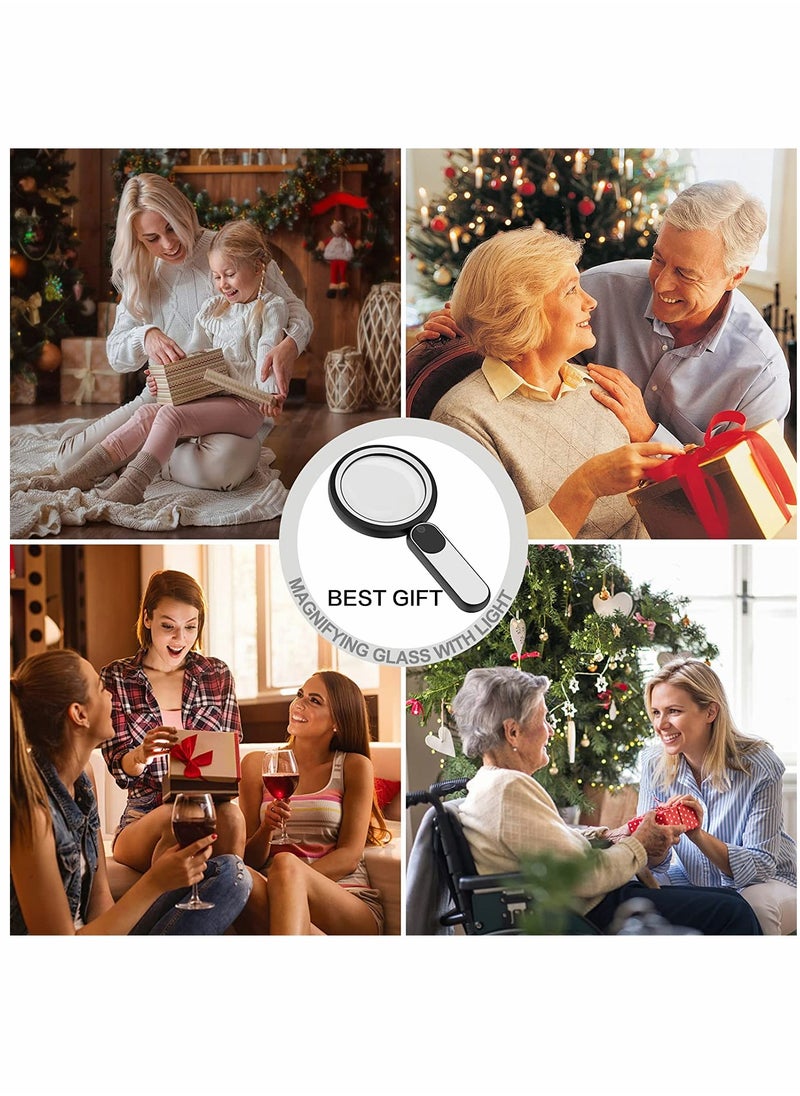 Generic - Magnifying Glass, 10X Lighted Magnifying Glass, Handheld Illuminated Magnifier Reading Magnifying Glass, for Seniors, Exploring 21 LED Light (Black) - Image 1