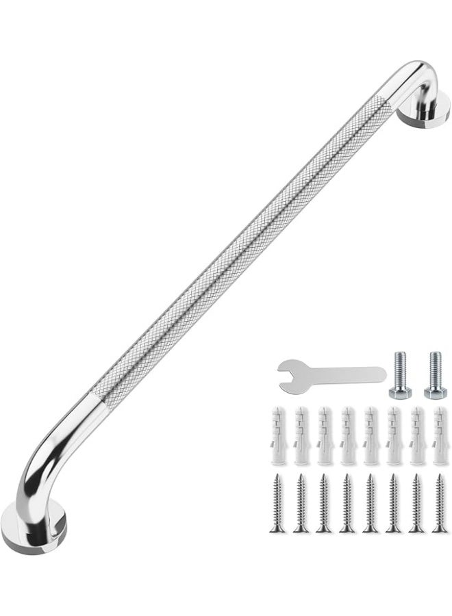 32-Inch Anti-Slip Grab Bar – Polished Chrome Stainless Steel Support Handle for Bathroom Safety, Balance and Mobility Assistance - Image 1