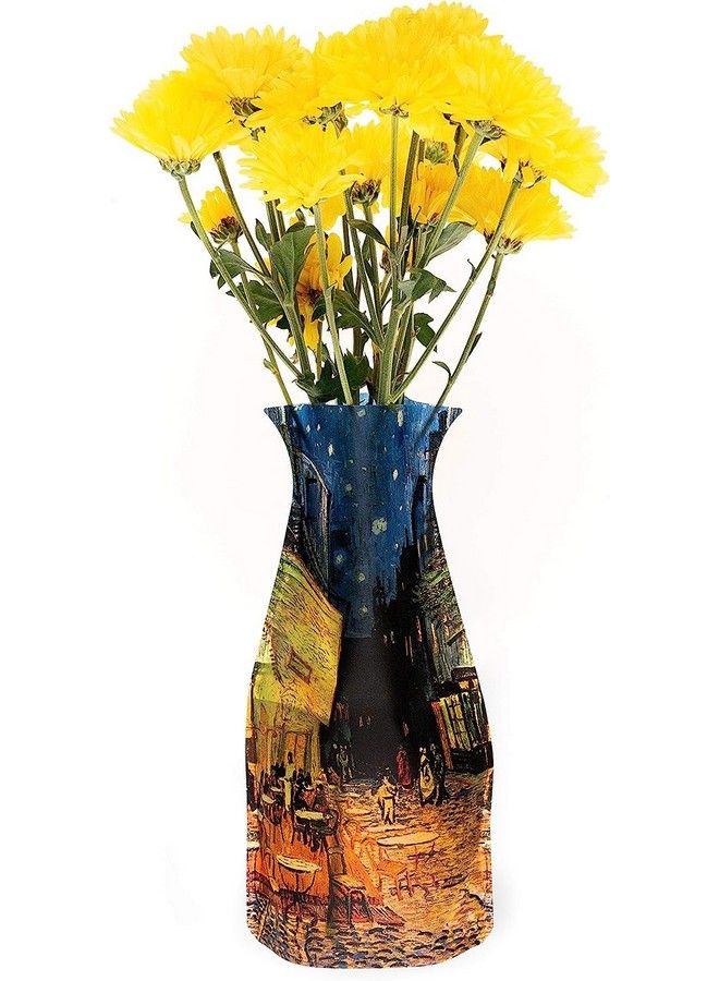MODGY Expandable Flower Vase Plastic Decorative Modern Vases For Flowers Centerpieces Dining Table Decor Living Room Bathroom Wedding Office Van Gogh Café Terrace At Night - Image 4