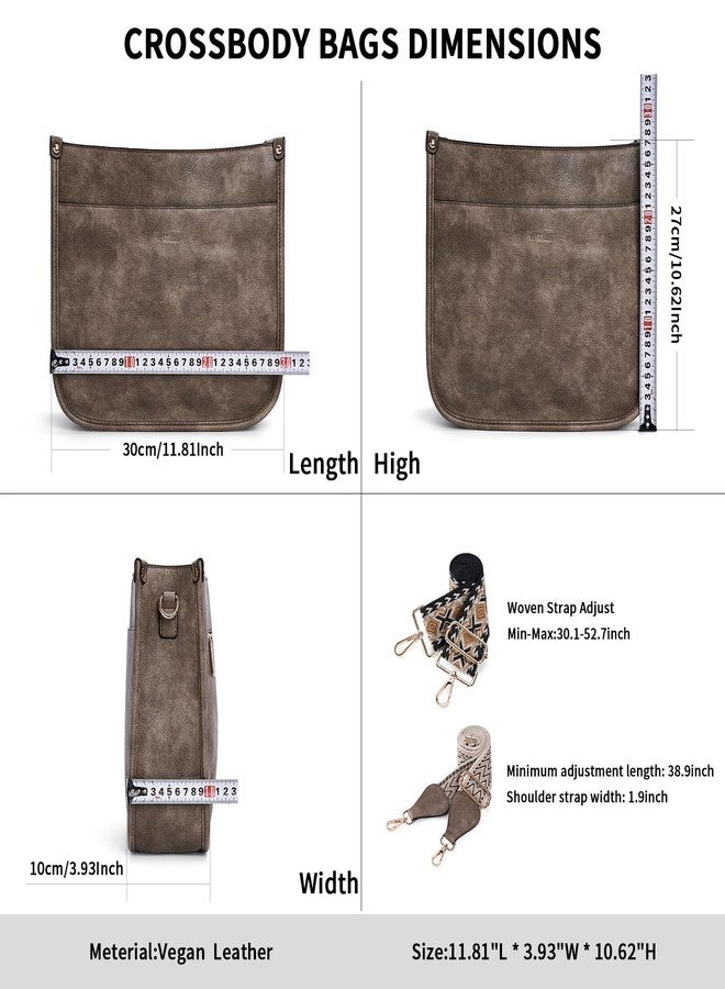 HKCLUF حقيبة كروسبودي بشرابة من إتش كيه كلوف للنساء، حقيبة يد عصرية من الجلد النباتي، حقيبة كتف مع حزامين على شكل جيتار (شكل فطر). - Image 3