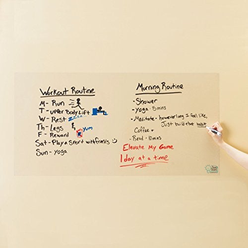 Think Board Clear Whiteboard Wall Sticker 24"x48" – Self-Adhesive Transparent Dry Erase Surface – Removable Message Board for Home, Office & Dorms – Great for Planning, Brainstorming & Organization - Image 1