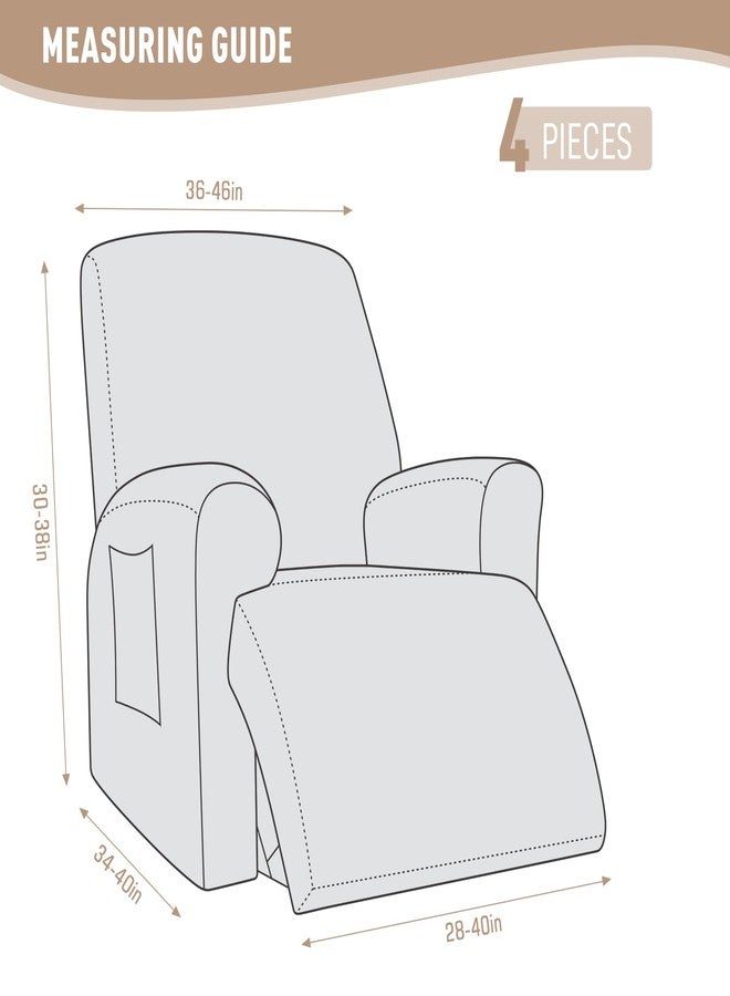 KinCam Recliner Covers, Stretch Reclining Chair Covers, Recliner Sofa Slipcovers Stripe Jacquard Recliner Couch Covers Furniture Protector Covers (1 Seater, Vanilla) - Image 5