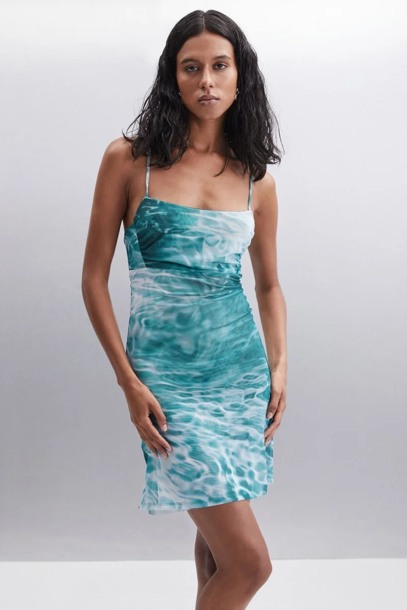 جريميلانج PAULETTE Women's 100% Polyester Slim Patterned Dress