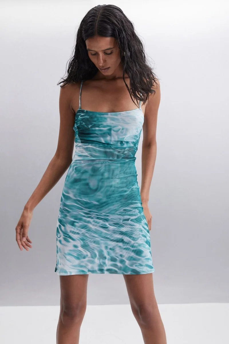 جريميلانج PAULETTE Women's 100% Polyester Slim Patterned Dress