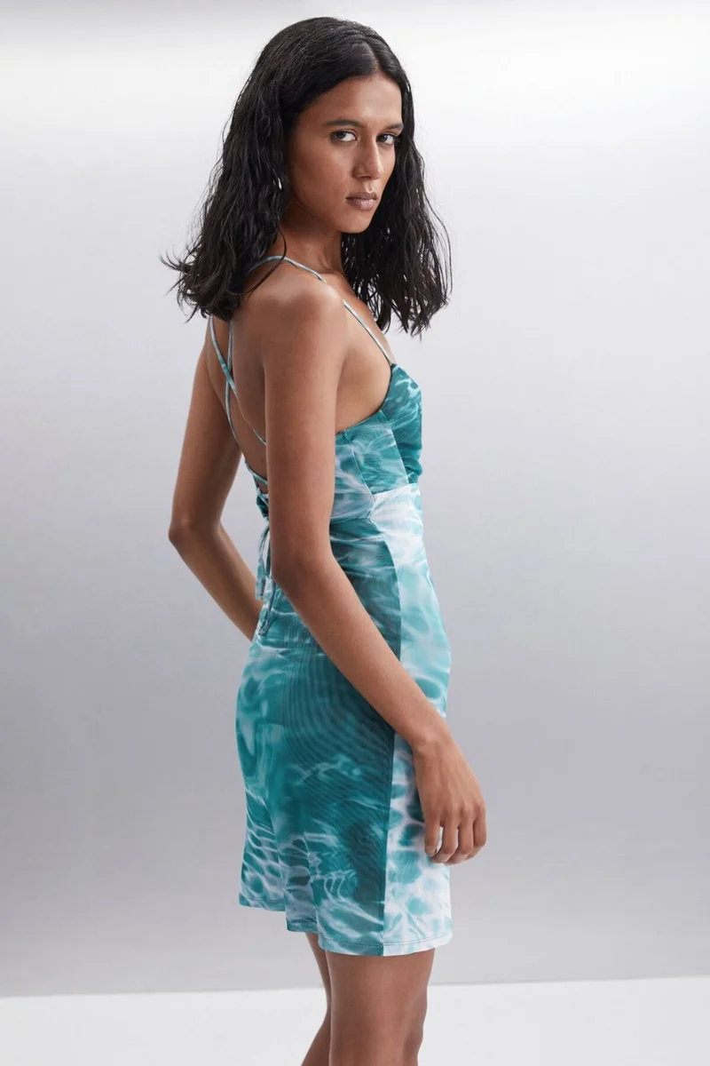 جريميلانج PAULETTE Women's 100% Polyester Slim Patterned Dress
