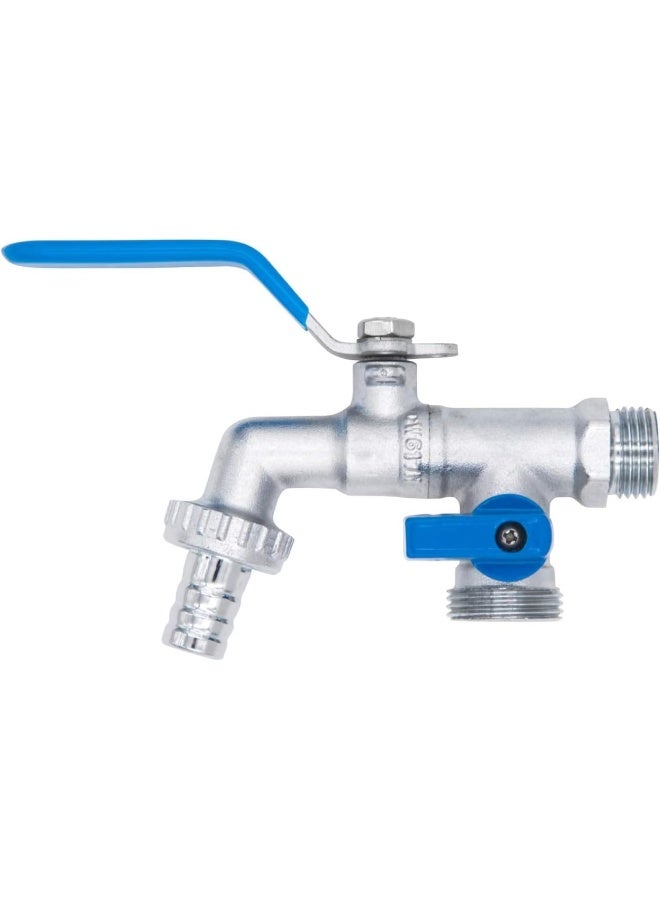 Biella 1/2" Double Valve Outlet Bsp Thread Anti-Rust Brass Water Tank Hose Tape Connector Garden Faucet For Home Washing Machine - Image 1