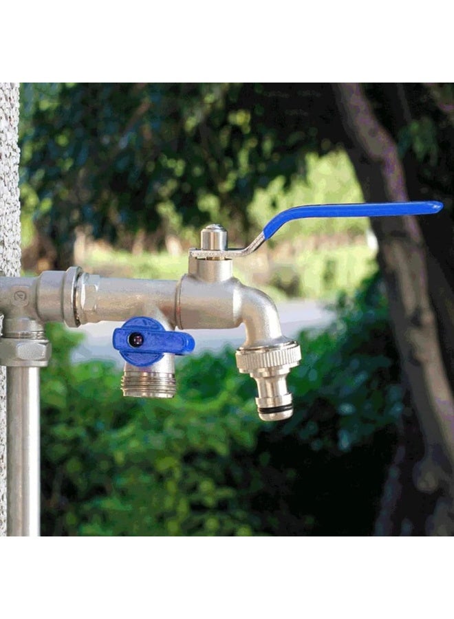 Biella 1/2" Double Valve Outlet Bsp Thread Anti-Rust Brass Water Tank Hose Tape Connector Garden Faucet For Home Washing Machine - Image 5