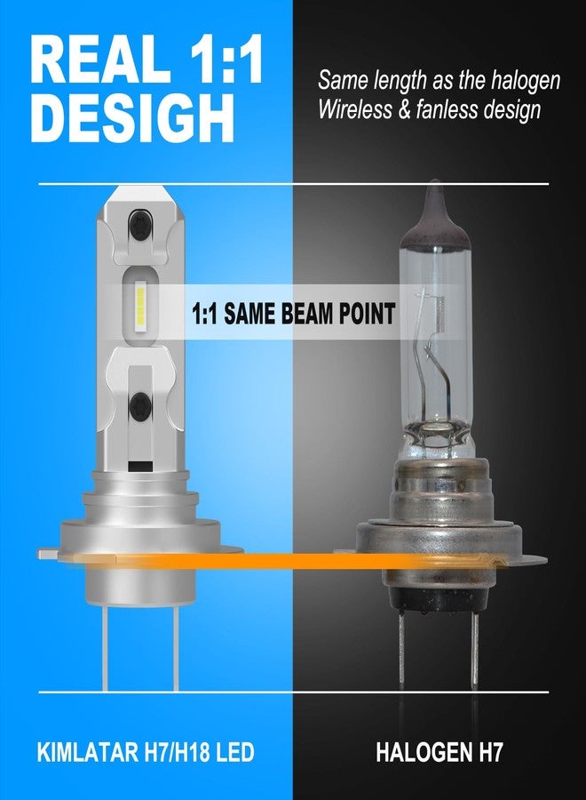 KIMLATAR H7 Light Bulbs Super Bright Upgraded 600% Xenon White CSP Chips H7 H18 Bulbs Halogen Raplacement Fog Light Bulbs Canbus Error Free Direct Fit Pack of 2 - Image 2