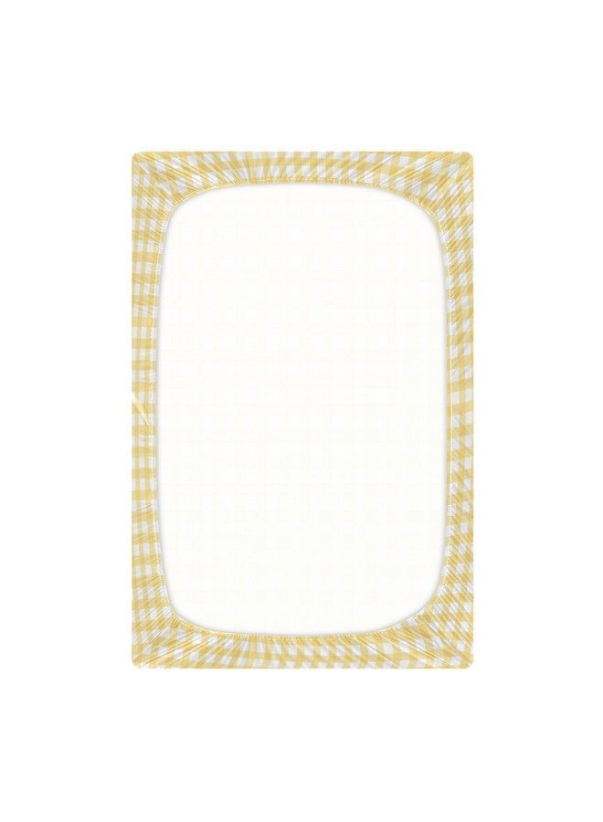 WELLDAY Yellow Gingham Crib Sheets for Boys and Girls, Fitted Baby Crib Sheets Soft and Breathable Mini Crib Sheets 52 X 28 Inches - Image 2