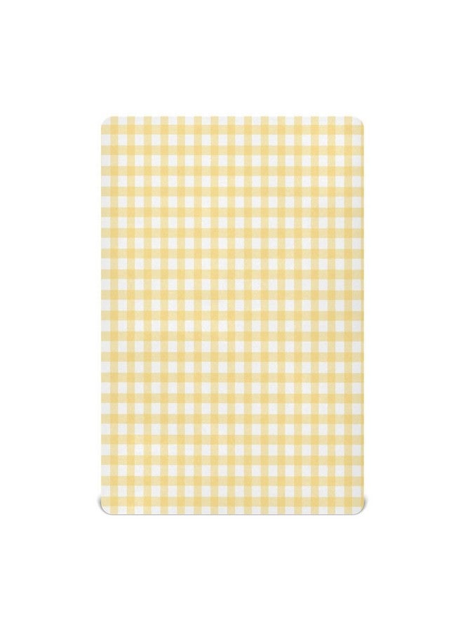 WELLDAY Yellow Gingham Crib Sheets for Boys and Girls, Fitted Baby Crib Sheets Soft and Breathable Mini Crib Sheets 52 X 28 Inches - Image 1