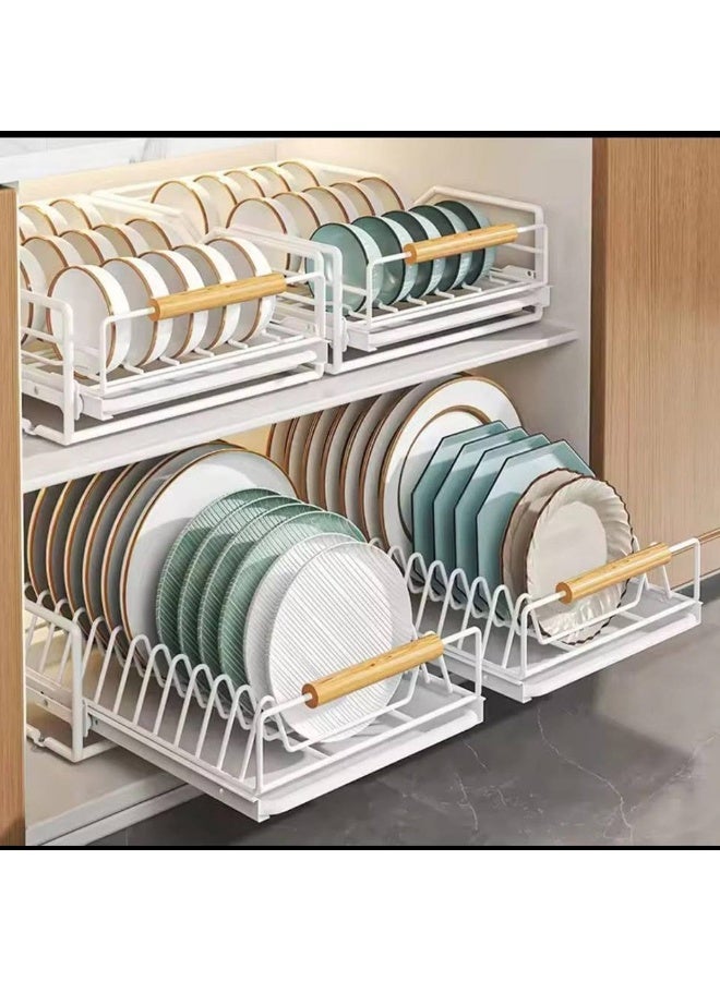 Movable Dish Rack with Wooden Handle – Includes Drainer and Sliding Drawer TH - Image 2