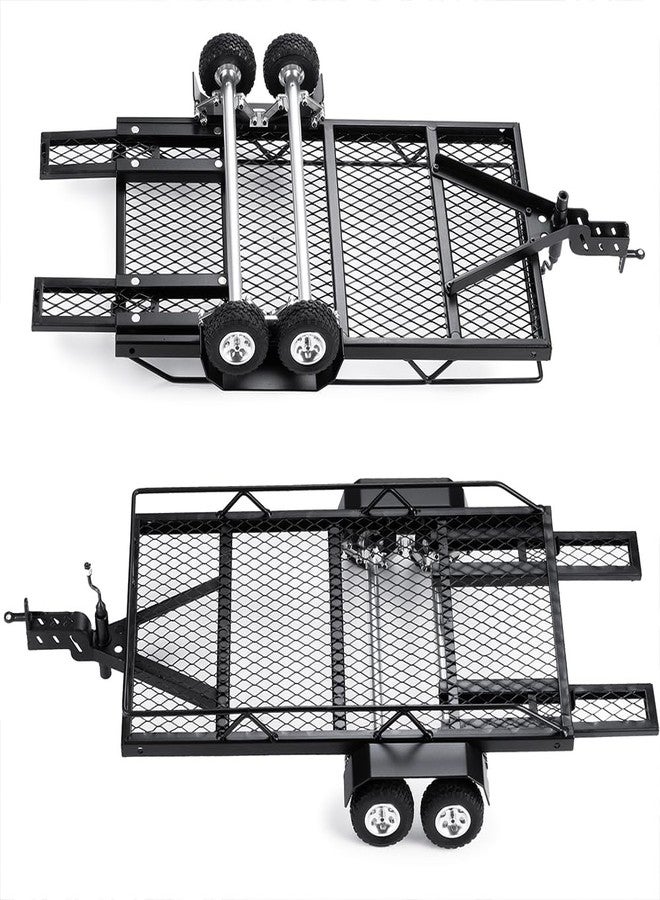 مقطورة MORLORDY RC مع حامل وصلة جر لسيارات TRX4M Bronco Defender K10 F150 FMS FCX18 LC80 1/18th RC قطع غيار ترقية (TRX4M) - Image 2